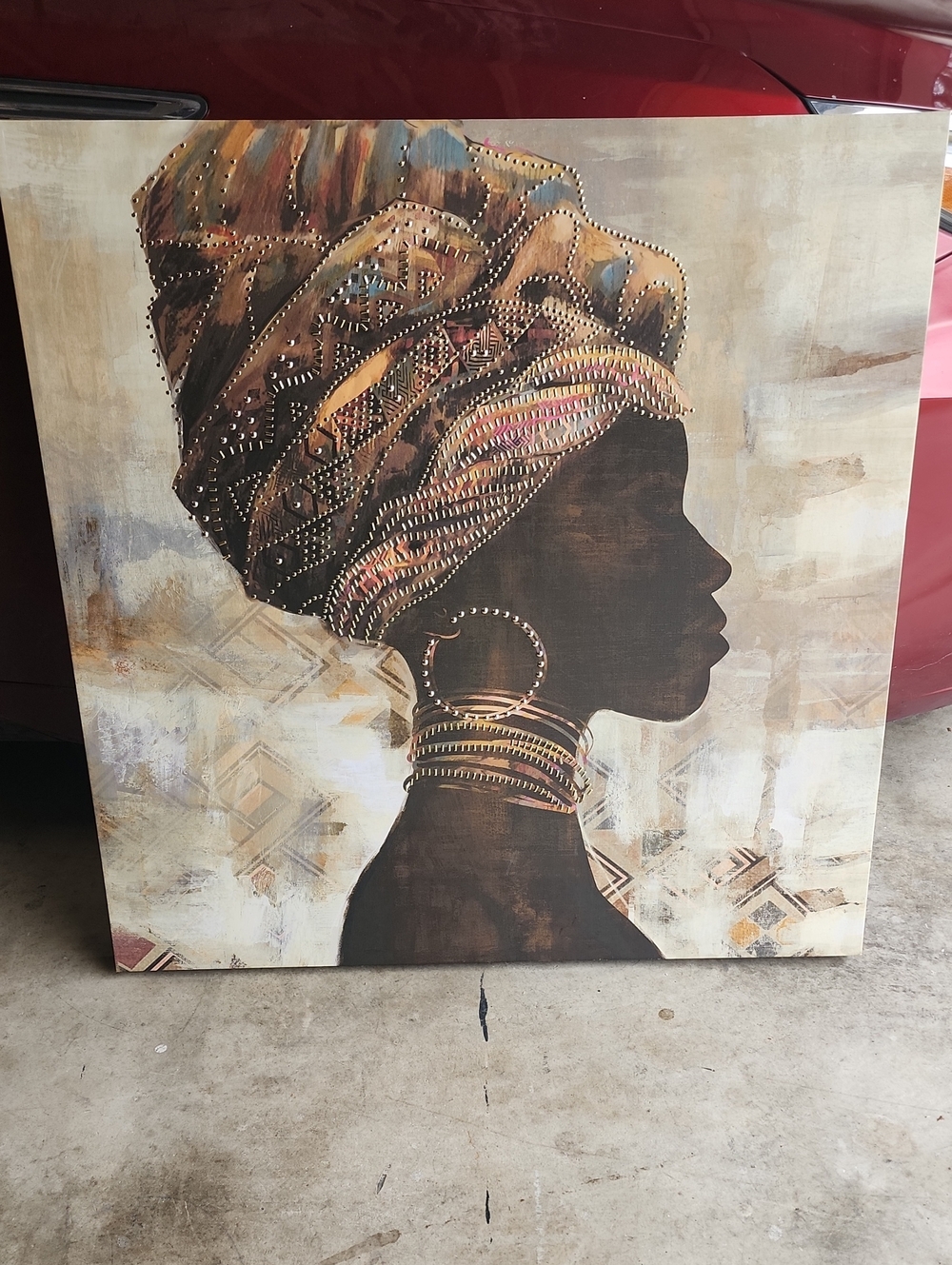 African Silhouette Wall Art in Brown and Cream